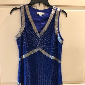 Phoebe beaded silk sleeveless dress